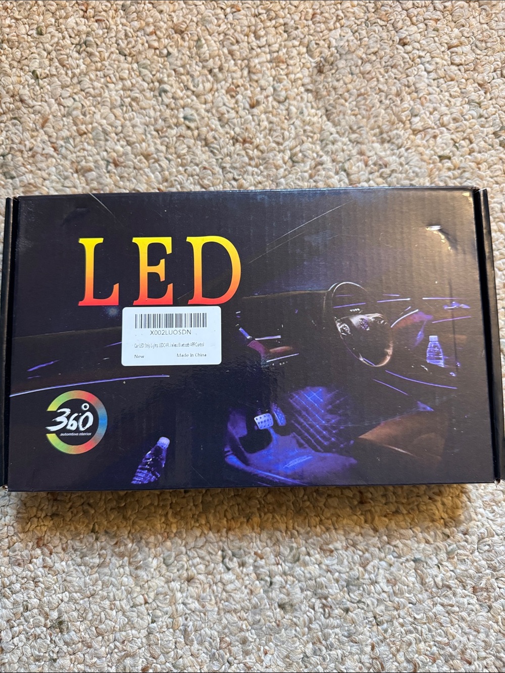 LED Interior Car Ambient Lighting Kit - Black